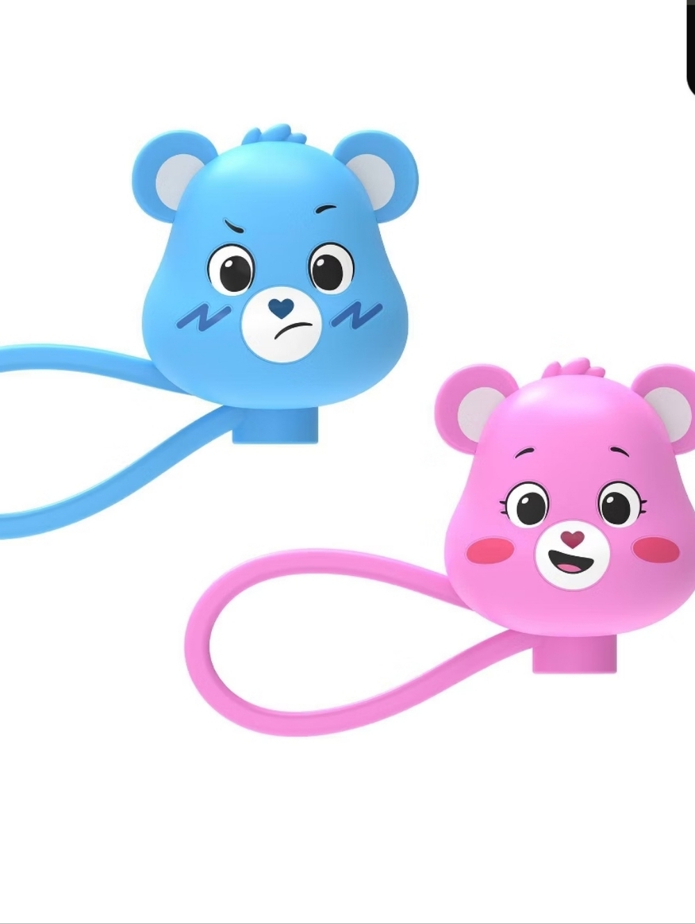 Care Bears Pink and Blue Bear Straw Toppers - Picture 3 of 4